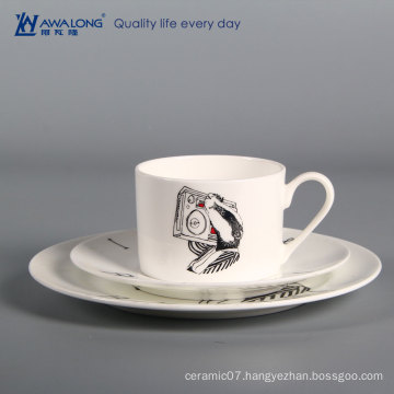 animal pattern design plate and cup porcelain dinnerware set